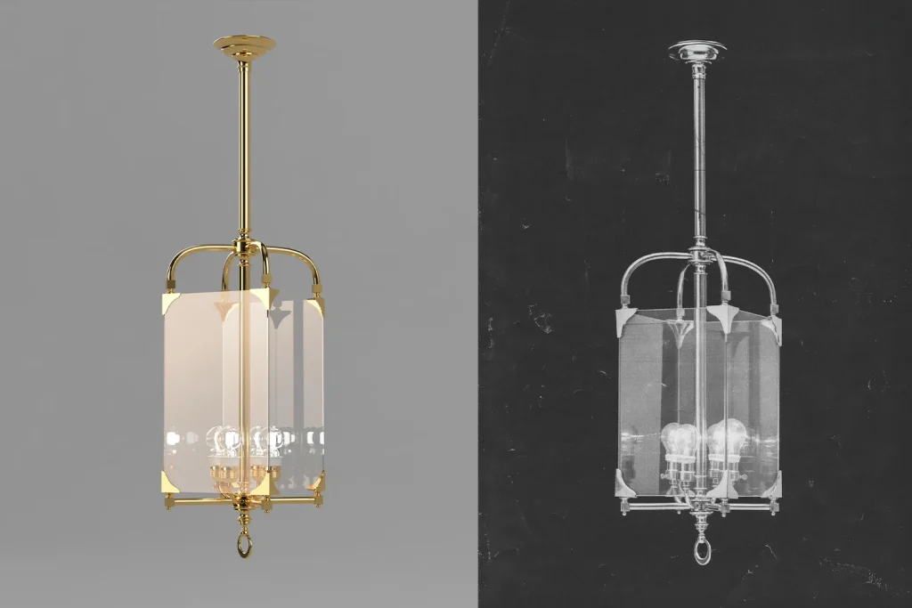 3D-rekonstruierte Leuchte auf Basis eines Fotos – WOKA.