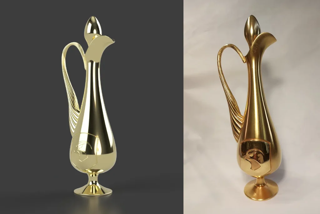 3D-Rekonstruktion einer Ölkanne nach Foto, 3D-Druck Gussmodell